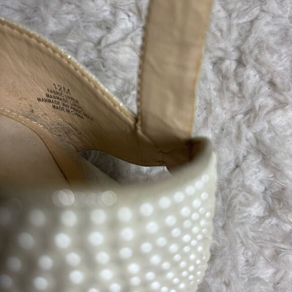 Alex Marie ivory glitter satin pearls T strap ankle sandals size 12M - Picture 11 of 12